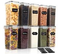 Withosent 2.0L Récipients Hermétiques Set de 10, Boîte de Rangement pour Cuisine avec Couvercle en Plastique, Organisateur de Garde-Manger Boîte à Muesli pour Céréales, Farine, Cornflakes