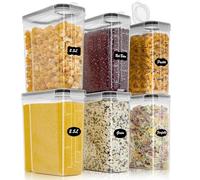 Withosent 2.5L Récipients Hermétiques Set de 6, Boîte de Rangement pour Cuisine avec Couvercle en Plastique, Organisateur de Garde-Manger Boîte à Muesli pour Céréales, Farine, Cornflakes