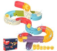 Withosent 34pcs Jouet Bain, Toboggan Aquatique DIY avec ventouses, Murale Piste à Billes Jouet de Bain, Jeux de Bain pour Garçons et Filles 3 Ans