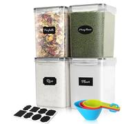 Withosent 5.2L Grands Récipients de Conservation avec Couvercle, Set de 4 Boîtes Hermétiques pour Farine, Boîte de Rangement pour Cuisine en Plastique Idéal pour 4KG de Sucre, Muesli