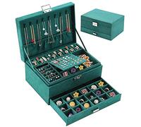 Withosent Boîte à Bijoux pour Femme, 3 Niveaux Rangement Bijoux en Velours, Coffret Bijoux de Voyage, Organisateur à Bijoux Verrouillable, Jewelry Stockage pour Colliers Bagues Bracelets