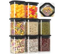 Withosent Contenants alimentaires, lot de 8, récipients rectangulaires en verre avec couvercle, couvercle en verre