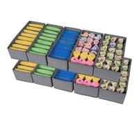 Withosent Lot de 10 HEMNES Organisateur Tiroir, Boite Rangement Vetement Pliable, Separateur Tiroirs en Tissu, Rangement sous Vetement, Panier Rangement Armoire pour Chaussettes, Cravates, Ceintures