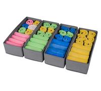 Withosent Lot de 4 HEMNES Organisateur Tiroir, Boite Rangement Vetement Pliable, Separateur Tiroirs en Tissu, Rangement sous Vetement, Panier Rangement Armoire pour Chaussettes, Cravates, Ceintures