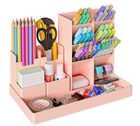 Withosent Lot de 5 boîtes à crayons pour enfants, en plastique, multifonctions, pour stylos, bureau, maison, école, rose