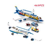 (Without Box) Aéroport de la ville de SLUBAN, avion de ligne, bus, figurines MOC classiques, blocs de construction
