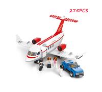 (Without Box) Aéroport de la ville de SLUBAN, avion de ligne, bus, figurines MOC classiques, blocs de construction