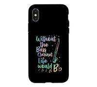 Without The Bass Clarinette Life Would B Flat Music Pun Coque pour iPhone X/XS