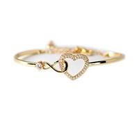 WitmAn Always in My Heart - Bracelet Cœur Infini pour Femmes et Filles, Inspirant, Réglable, Plaqué Or en Argent Sterling 925 (Gold)