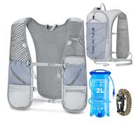 Witnewrage Gilet de course, pour homme et femme, ultra léger, respirant et réglable, avec traits réfléchissants, bouteille d'eau de 2 l et brassard de sport pour une course en toute sécurité, taille S