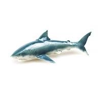 WitnyStore Aimant de réfrigérateur en résine 3D représentant un requin blanc de 10,2 cm de long en forme de poisson de mer et de mammifères marins et animaux aquatiques