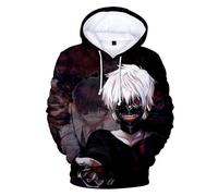 Witorya Tokyo Ghoul Sweat à capuche 3D pour femme et homme Ken Kaneki Cool Hip Hop à manches longues Pullove unisexe adulte, G, S