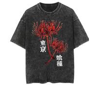 Witorya Tokyo Ghoul T-shirts vintage Ken Kaneki Anime graphique vieilli T-shirt à manches courtes pour homme femme Summe, C, S