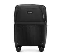 WITTCHEN Axis | 55x37x21,5 Valise Cabine Bagage à Main Trolley Cabine Hybride ABS Nylon avec Compartiment Ordinateur 15 Pouces Serrure TSA Poignée télescopique roulettes 360° Valise légère Noir