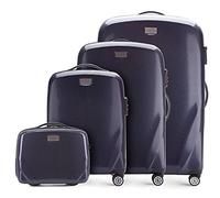 WITTCHEN PC Ultra Light Bagage Rigide Lot de 4 valises en Polycarbonate Quatre roulettes Serrure à Combinaison TSA Manche télescopique en Aluminium Taille (S+M+L+Trousse de Toilette) Bleu foncé
