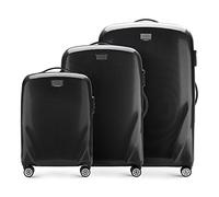 WITTCHEN PC Ultra Light Bagage Rigide Valise de Voyage Valise Trolley Lot de 3 valises en Polycarbonate Quatre roulettes Serrure à Combinaison TSA Manche télescopique en Aluminium Taille (S+M+L) Noir