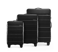 Wittchen set de 3 valises rigides ABS Noir - 54/67/77 cm, 8 roulettes, serrure TSA