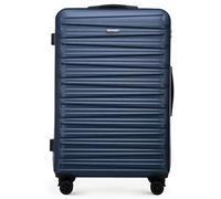 WITTCHEN Skyspeed Line Bagages Grande Valise Coque Rigide ABS à roulettes Trolley Check-in Bagages Serrure combinée Poignée télescopique 4 roulettes Bleu Marine Air France/Easyjet/Ryanair