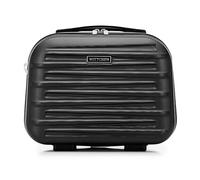 WITTCHEN Skyspeed Line Valise cosmétique Bagages ABS Bagage Rigide Trousse de Toilette Pochette cosmétique Femme Bandoulière Sangle élastique Noir Air France/Easyjet/Ryanair/Transavia France