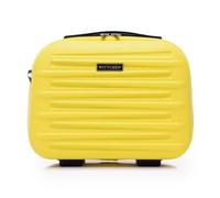 WITTCHEN Skyspeed Line Valise cosmétique Bagages ABS Bagage Rigide Trousse de Toilette Pochette cosmétique Femme Bandoulière Sangle élastique Jaune Air France/Easyjet/Ryanair/Transavia France