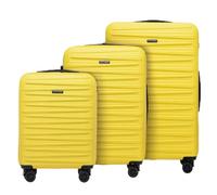 WITTCHEN Skyspeed Line Valise de Voyage Set de 3 valises à roulettes Trolley Bagages à Main Set de valises de Voyage ABS Serrure à Combinaison Poignée télescopique 4 roulettes Jaune Air France/Easyjet