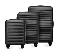 WITTCHEN Skyspeed Line Valise de Voyage Set de 3 valises à roulettes Trolley Bagages à Main Set de valises de Voyage ABS Serrure à Combinaison Poignée télescopique 4 Roues Noir Air France/Easyjet