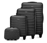 WITTCHEN Skyspeed Line Valise de Voyage Set de 4 valises à roulettes Trolley Bagages à Main avec Valise cosmétique Serrure à Combinaison ABS Poignée télescopique 4 roulettes Noir Air France/Easyjet