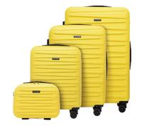 WITTCHEN Skyspeed Line Valise de Voyage Set de 4 valises à roulettes Trolley Bagages à Main avec Valise cosmétique Serrure à Combinaison ABS Poignée télescopique 4 roulettes Jaune Air France/Easyjet