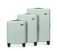 WITTCHEN Stripes Line Set Valise 3 pièces | (36 l/65 l/96 l), Coque Rigide ABS, 4 roulettes 360°, Serrure à Code & poignée télescopique | Valises Cabine/Moyenne/Grande, Couleur: Vert Menthe