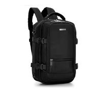 WITTCHEN Urban | Sac à dos cabine | Sac à dos pour ordinateur portable | Sac à dos de voyage 2-en-1 | Poche RFID | Compatible avec Wizz Air, LOT, Ryanair | 40x25x20 cm | Couleur : Noir