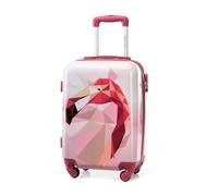 WITTCHEN Valise Cabine Bagages Cabine Valise de Voyage Bagage à Main Valise Rigide en ABS avec 4 roulettes Pivotantes Serrure à Combinaison Poignée Télescopique Young Line Taille M Rose
