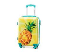 WITTCHEN Valise Cabine Bagages Cabine Valise de Voyage Bagage à Main Valise Rigide en ABS avec 4 roulettes Pivotantes Serrure à Combinaison Poignée Télescopique Young Line Taille M Jaune