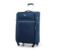WITTCHEN Valise Cabine Bagages Cabine Valise de Voyage Bagage à Main Valise Rigide en Polyester avec 4 roulettes Pivotantes Serrure à Combinaison Poignée Télescopique Mira Line Taille M Bleu Marine