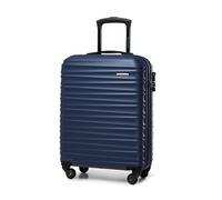 WITTCHEN Valise Cabine Bagages de Voyage Bagage à Main Rigide ABS 4 roulettes Pivotantes Serrure à Combinaison Poignée Télescopique Groove Line Taille M Bleu Marine Air France/Easyjet/Transavia France