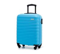 WITTCHEN Valise Cabine Bagages Cabine Valise de Voyage Bagage à Main Valise Rigide en ABS avec 4 roulettes Pivotantes Serrure à Combinaison Poignée Télescopique Groove Line Taille M Bleu