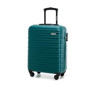 WITTCHEN Valise Cabine Bagages de Voyage Bagage à Main Valise Rigide ABS 4 roulettes Pivotantes Serrure à Combinaison Poignée Télescopique Groove Line Taille M Vert Air France/Easyjet/Transavia France