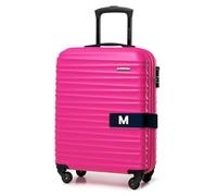 WITTCHEN Valise Cabine Bagages Cabine Valise de Voyage Bagage à Main Valise Rigide en ABS avec 4 roulettes Pivotantes Serrure à Combinaison Poignée Télescopique Groove Line Taille M Rose