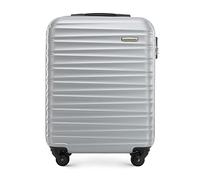 WITTCHEN Valise Cabine Bagages Cabine Valise de Voyage Bagage à Main Valise Rigide en ABS avec 4 roulettes Pivotantes Serrure à Combinaison Poignée Télescopique Groove Line Taille M Gris