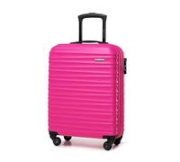 WITTCHEN Valise Cabine Bagages Cabine Valise de Voyage Bagage à Main Valise Rigide en ABS avec 4 roulettes Pivotantes Serrure à Combinaison Poignée Télescopique Groove Line Taille M Rose
