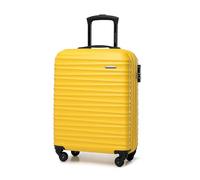 WITTCHEN Valise Cabine Bagages Cabine Valise de Voyage Bagage à Main Valise Rigide en ABS avec 4 roulettes Pivotantes Serrure à Combinaison Poignée Télescopique Groove Line Taille M Jaune