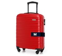 WITTCHEN Valise Cabine Bagages de Voyage Bagage à Main Valise Rigide ABS 4 roulettes Pivotantes Serrure à Combinaison Poignée Télescopique Groove Line Taille M Rouge Air France/Easyjet/Ryanair