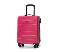 WITTCHEN Valise Cabine Bagages Valise de Voyage Bagage à Main Rigide ABS 4 roulettes Pivotantes Serrure à Combinaison Poignée Télescopique Globe Line Taille M Rose Air France/Easyjet/Ryanair