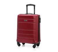 WITTCHEN Valise Cabine Bagages Valise de Voyage Bagage à Main Rigide ABS 4 roulettes Pivotantes Serrure à Combinaison Poignée Télescopique Globe Line Taille M Rouge Air France/Easyjet/Ryanair