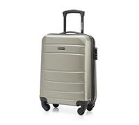 WITTCHEN Valise Cabine Bagages Valise de Voyage Bagage à Main Rigide ABS 4 roulettes Pivotantes Serrure à Combinaison Poignée Télescopique Globe Line Taille M Champagne Air France/Easyjet/Ryanair