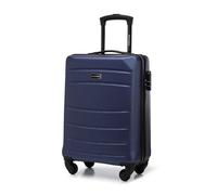 WITTCHEN Valise Cabine Bagages Valise de Voyage Bagage à Main Rigide ABS 4 roulettes Pivotantes Serrure à Combinaison Poignée Télescopique Globe Line Taille M Bleu Marine Air France/Easyjet/Ryanair