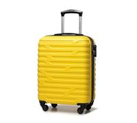 WITTCHEN Valise Cabine Bagages Valise de Voyage Bagage à Main Rigide en ABS avec 4 roulettes Pivotantes Serrure à Combinaison Poignée Télescopique A-Line Taille M Jaune Air France/Easyjet/Ryanair