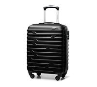 WITTCHEN Valise Cabine Bagages Valise de Voyage Bagage à Main Rigide en ABS avec 4 roulettes Pivotantes Serrure à Combinaison Poignée Télescopique A-Line Taille M Noir Air France/Easyjet/Ryanair