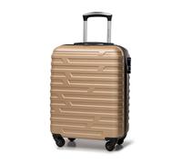 WITTCHEN Valise Cabine Bagages Valise de Voyage Bagage à Main Rigide en ABS avec 4 roulettes Pivotantes Serrure à Combinaison Poignée Télescopique A-Line Taille M Or Air France/Easyjet/Ryanair