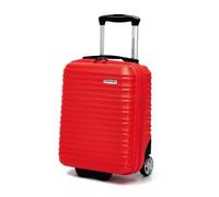 WITTCHEN Valise Cabine Universelle Bagage à Main Petite Valise Rigide ABS Poignée Télescopique 2 roulettes Groove Line | Rouge Air France/Easyjet/Transavia France/Volotea/Ryanair/Volotea
