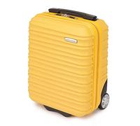 WITTCHEN Valise Cabine Voyage Petite Bagage à Main Valise Rigide ABS avec 2 roulettes pivotantes Poignée télescopique Groove Line Taille XS Jaune Air France/Easyjet/Transavia France/Volotea